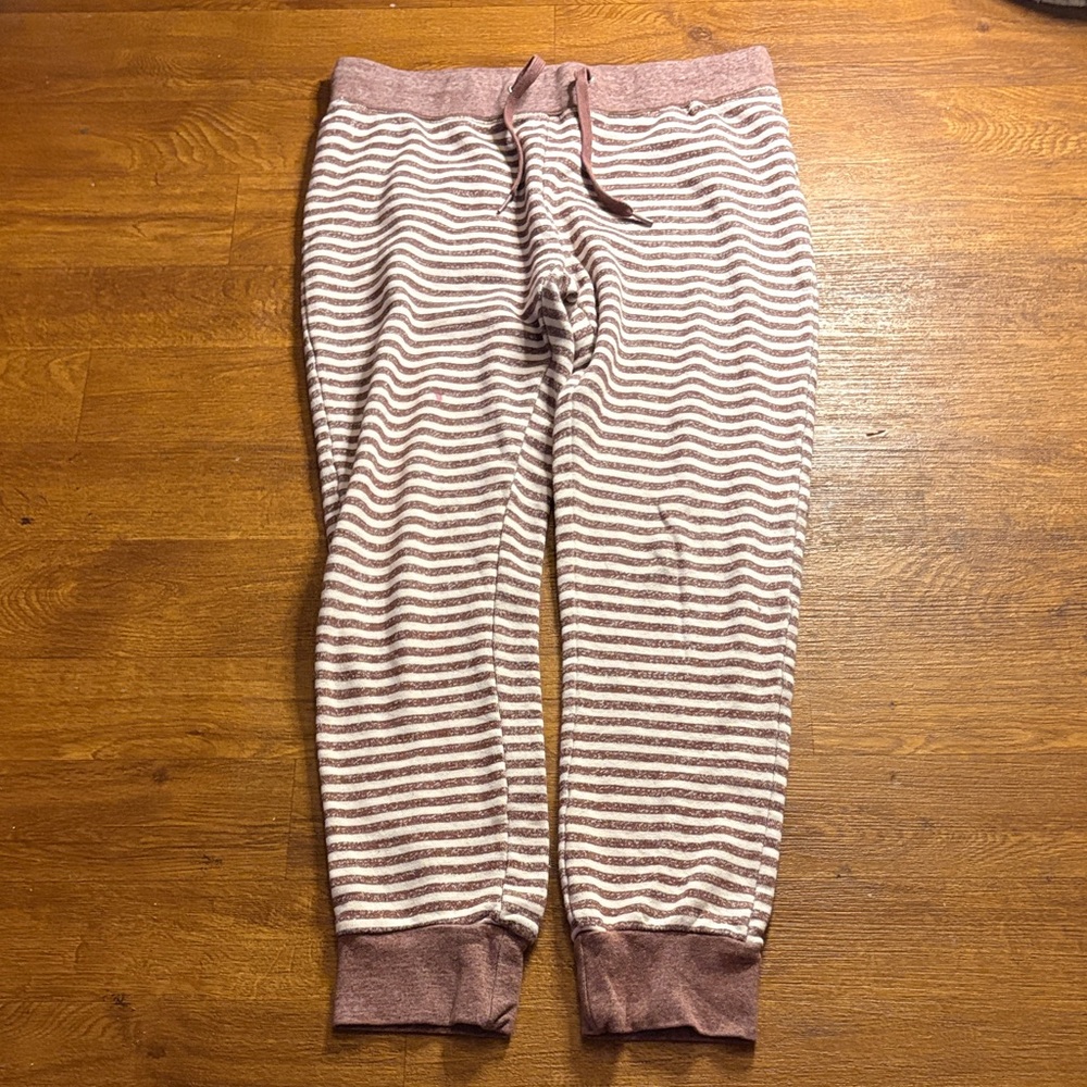 Volcom Brown Red Striped Sweat Pants